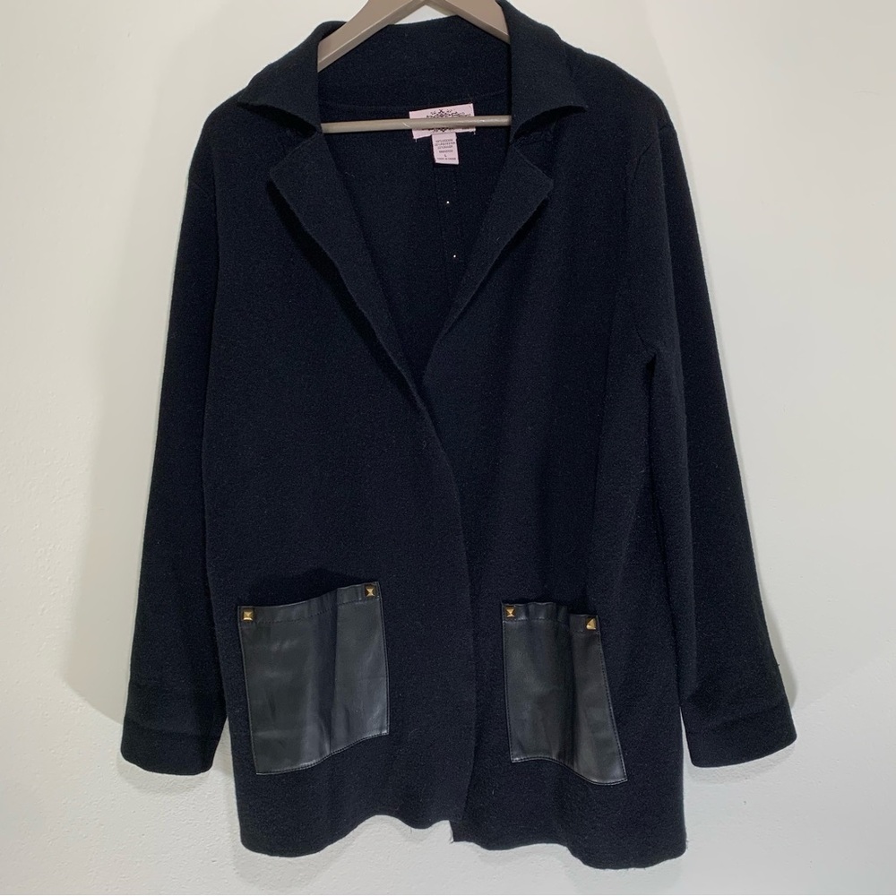 Olivers Black Blazer with faux Leather Pocket Accents